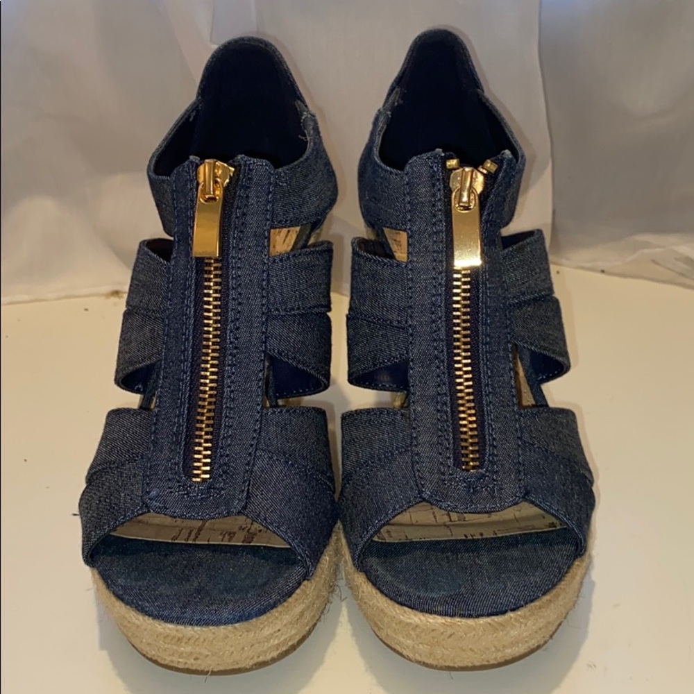 Merona Denim Zip Up Wedges